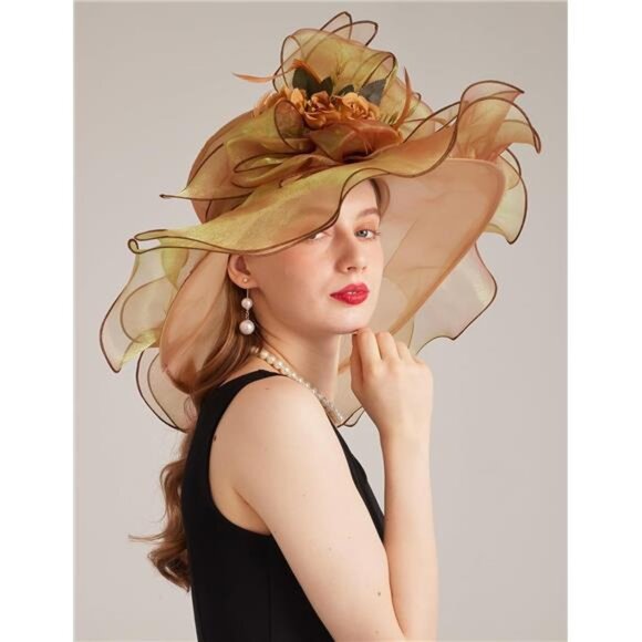 Women\'s Hat Headband Hairpin Organza Fascinator Hat